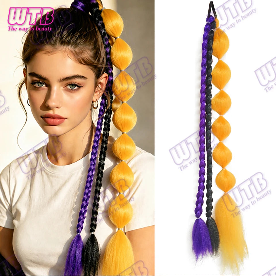 26 Inch Purple Braided Ponytail Hair Extension