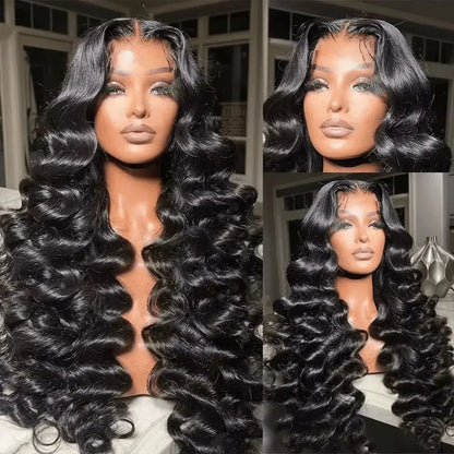 Women's 250% Density Glueless Deep Wave HD Lace Front Human Hair Wig