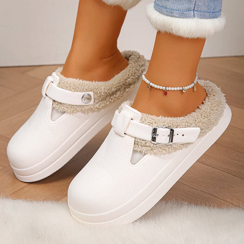 Women’s Warm Fluffy EVA Clogs Waterproof Non Slip Winter Slippers
