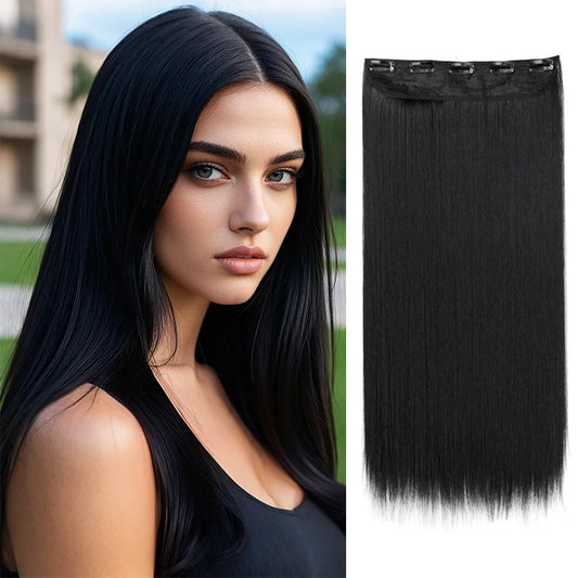 Women's 24 Inch 5 Clip Straight Synthetic Hair Extension