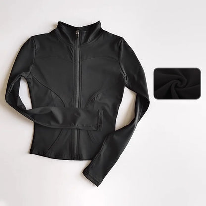Women's Quick Dry Zip Long Sleeve Fitness Jacket