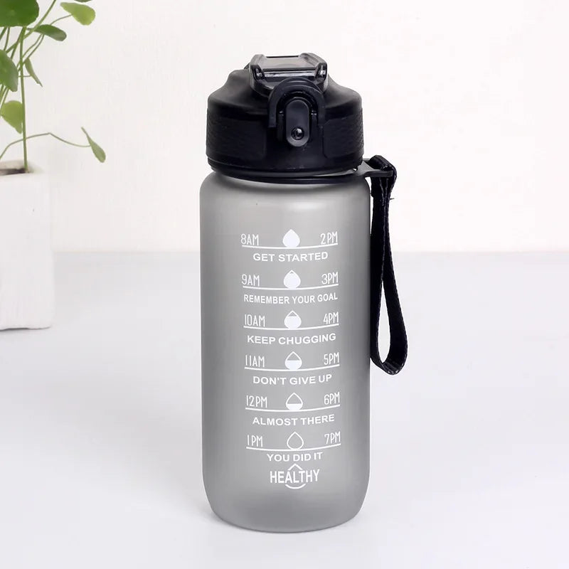 600ml Leak Proof Motivational Sports Water Bottle with Time Marker