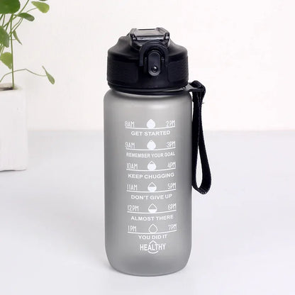 600ml Leak Proof Motivational Sports Water Bottle with Time Marker