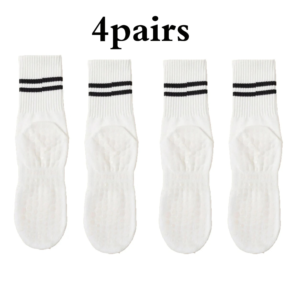 4 Pairs Women's Non Slip Yoga Pilates Socks