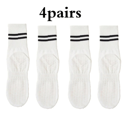 4 Pairs Women's Non Slip Yoga Pilates Socks