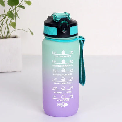 600ml Leak Proof Motivational Sports Water Bottle with Time Marker