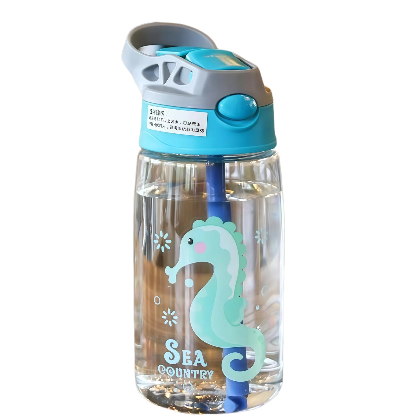 480ml Leak Proof Cartoon Kids Water Bottle with Straw