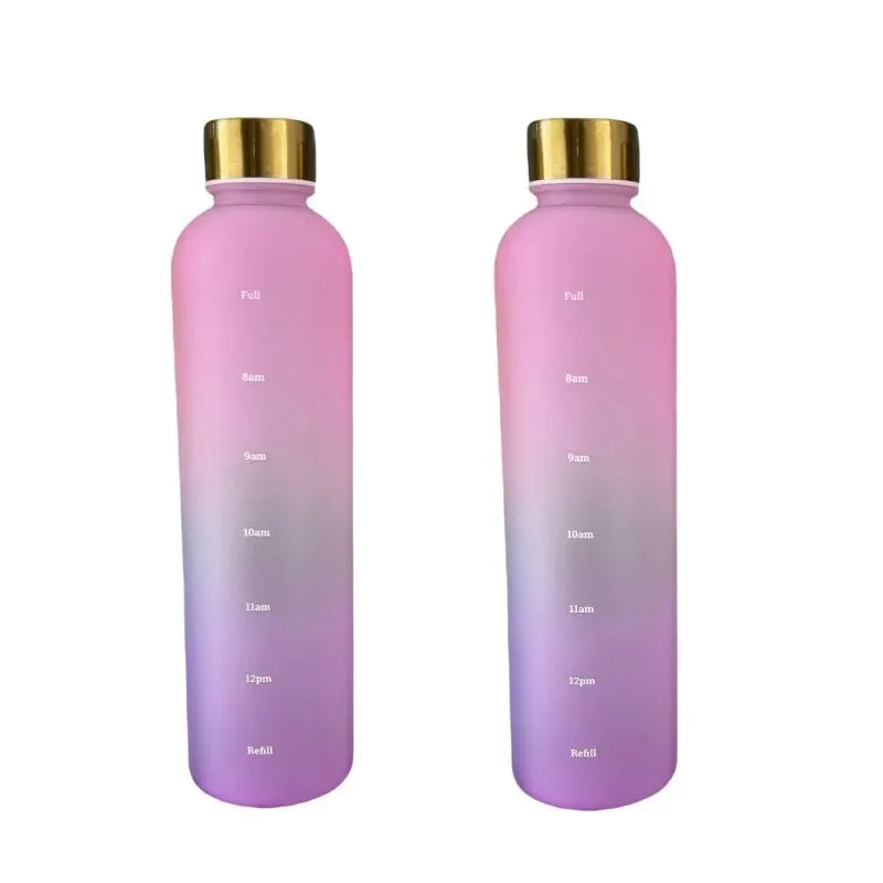 1L BPA Free Motivational Sports Water Bottle with Time Marker