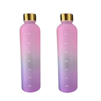 1L BPA Free Motivational Sports Water Bottle with Time Marker