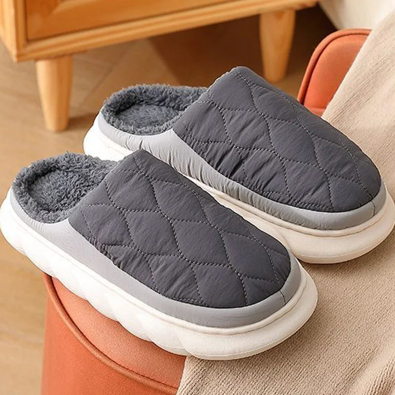 Men’s Waterproof Fur Lined Winter Slippers Size 48–49