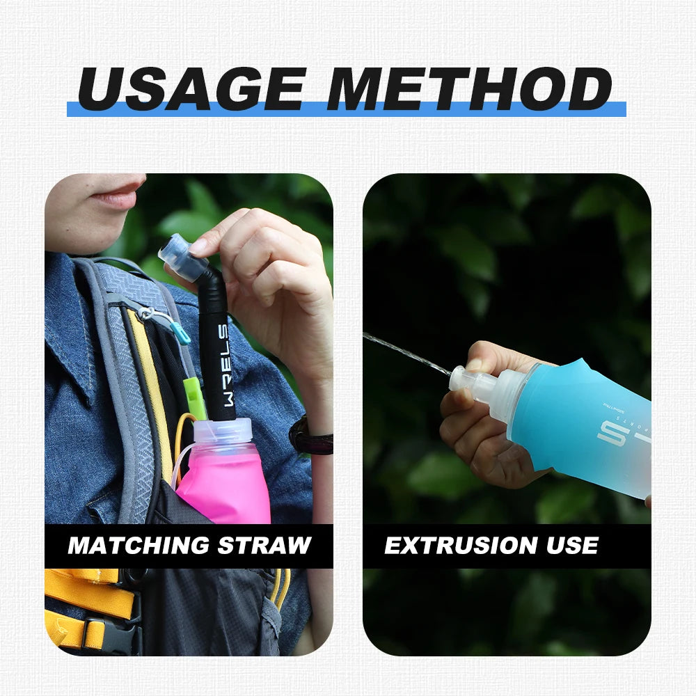TPU Collapsible Soft Flask Sports Water Bottle