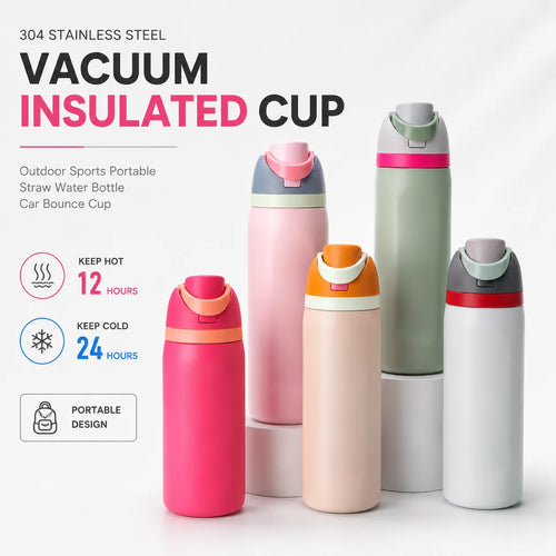 480ml or 710ml 304 Stainless Steel One Touch Thermos Bottle