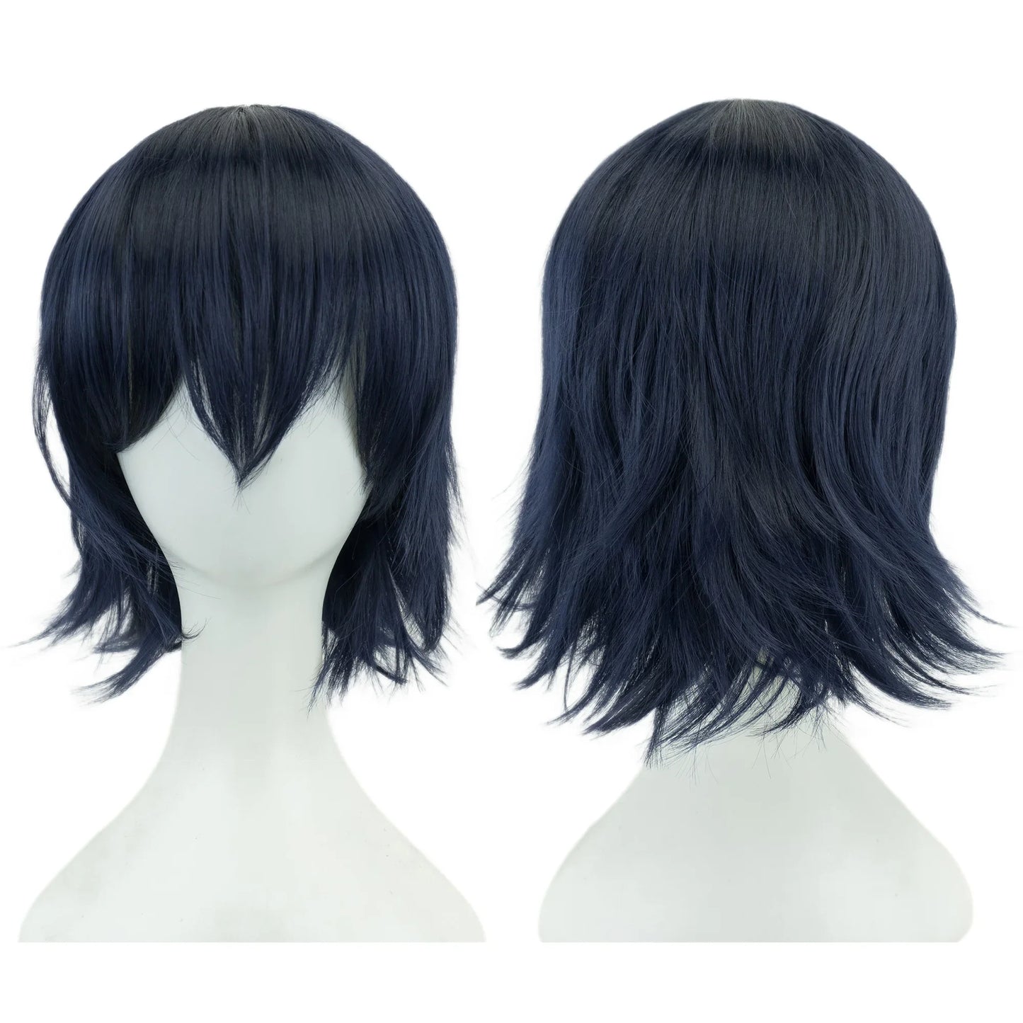Unisex 12 Inch Short Bob Cosplay Wig with Bangs