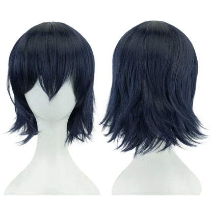 Unisex 12 Inch Short Bob Cosplay Wig with Bangs