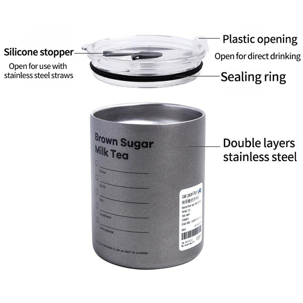 600ml BPA Free Stainless Steel Insulated Thermos with Straw