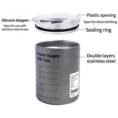 600ml BPA Free Stainless Steel Insulated Thermos with Straw
