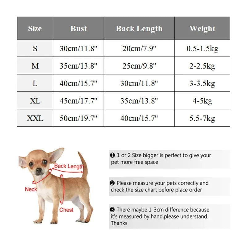 Warm Fleece Winter Coat for Small & Medium Dogs and Cats