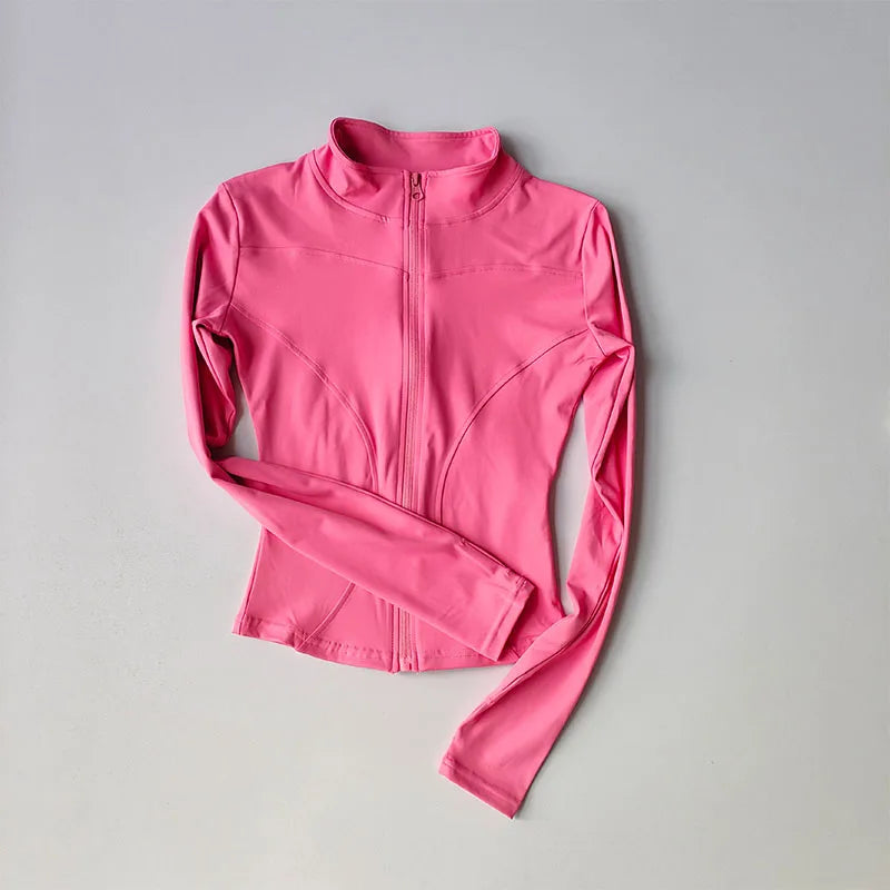 Women's Quick Dry Zip Long Sleeve Fitness Jacket