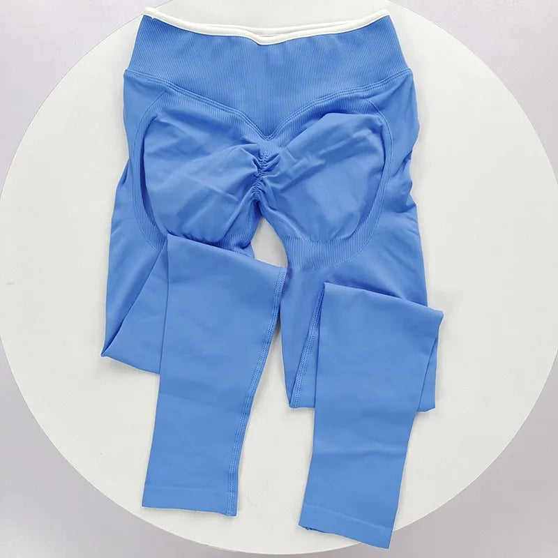 Women's High Waist Seamless Colorblock Butt Lift Leggings