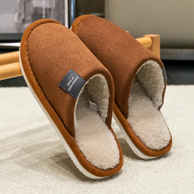 Warm Winter Couple Slippers for Men & Women Non Slip Home Shoes