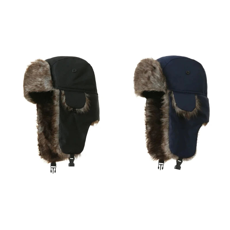 Men's Winter Russian Ushanka Trapper Hat with Ear Flaps