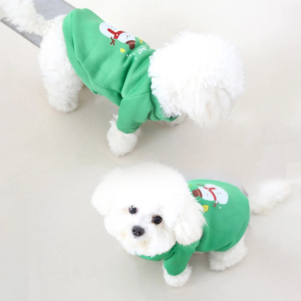Warm Fleece Christmas Coat for Cats & Dogs Winter Outdoor Pet Clothing