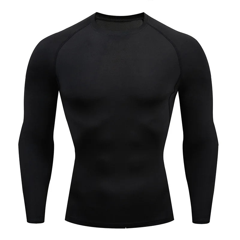 Men's Quick Dry Long Sleeve Compression Running Shirt