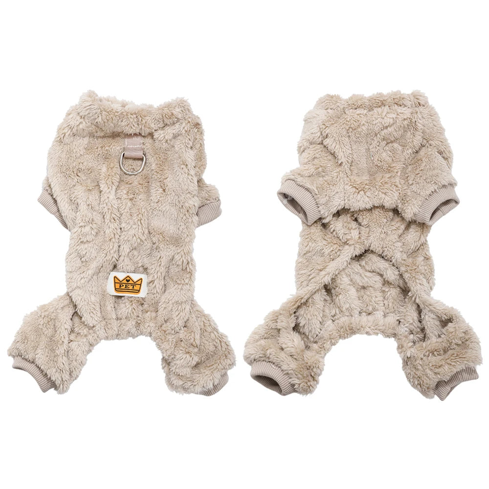 Soft Fleece Jumpsuit for Small & Medium Dogs & Cats Winter Pet Clothes