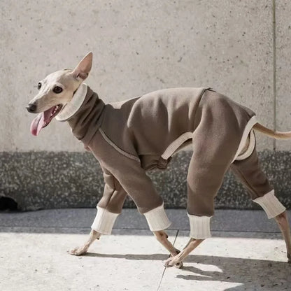 Small Dog Plush Warm Four Legged Turtleneck Jumpsuit