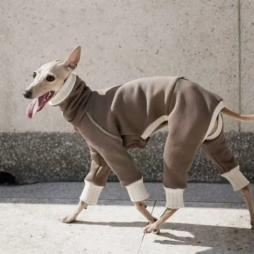 Small Dog Plush Warm Four Legged Turtleneck Jumpsuit