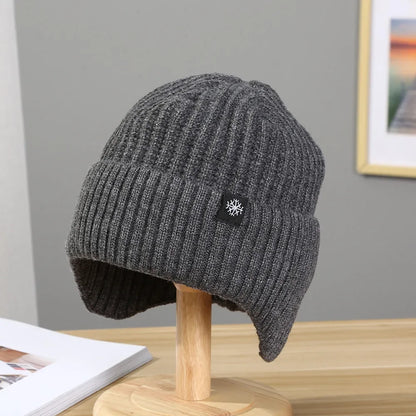Men's Faux Fur Lined Winter Peaked Hat with Ear Protection