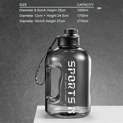 1.7L or 2.7L Insulated Leak Proof Water Bottle with Straw