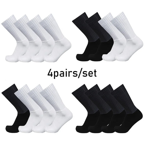 4 Pairs Anti Slip Silicone Cycling Socks