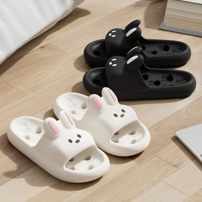 Cute Cartoon EVA Bathroom Slippers Thick Sole Non Slip Quick Dry Slides