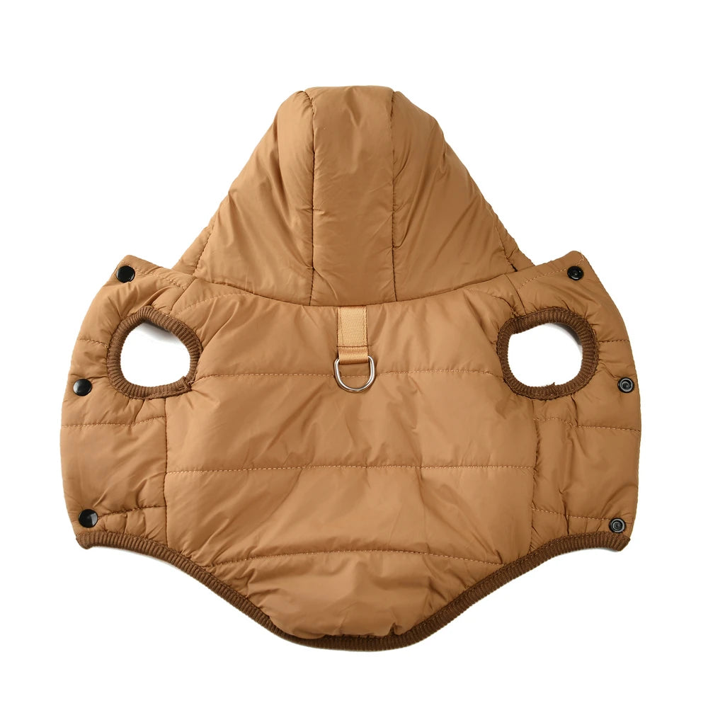 Warm Fleece Dog Hoodie Coat with D-Ring for Small & Medium Dogs