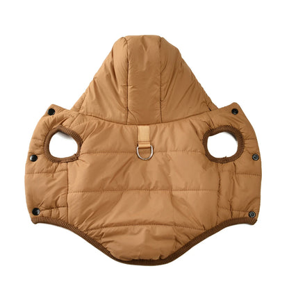 Warm Fleece Dog Hoodie Coat with D-Ring for Small & Medium Dogs