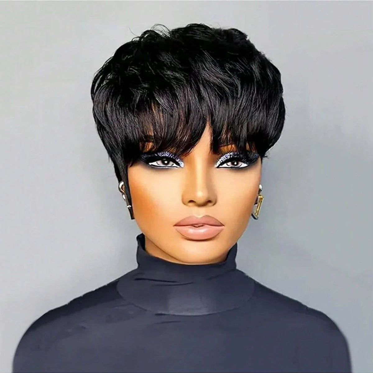 Short Bob Pixie Cut Wig with Bangs for Women