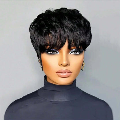 Short Bob Pixie Cut Wig with Bangs for Women