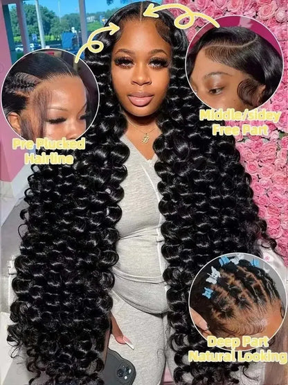 Women's Loose Deep Wave HD Lace Front Human Hair Wig
