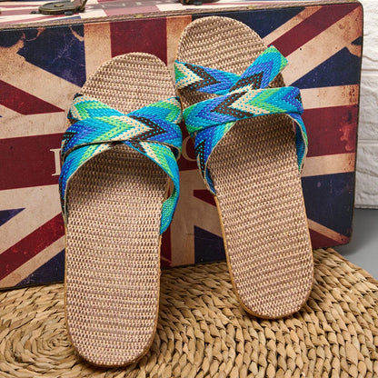Unisex Lightweight Linen Indoor Home Slippers