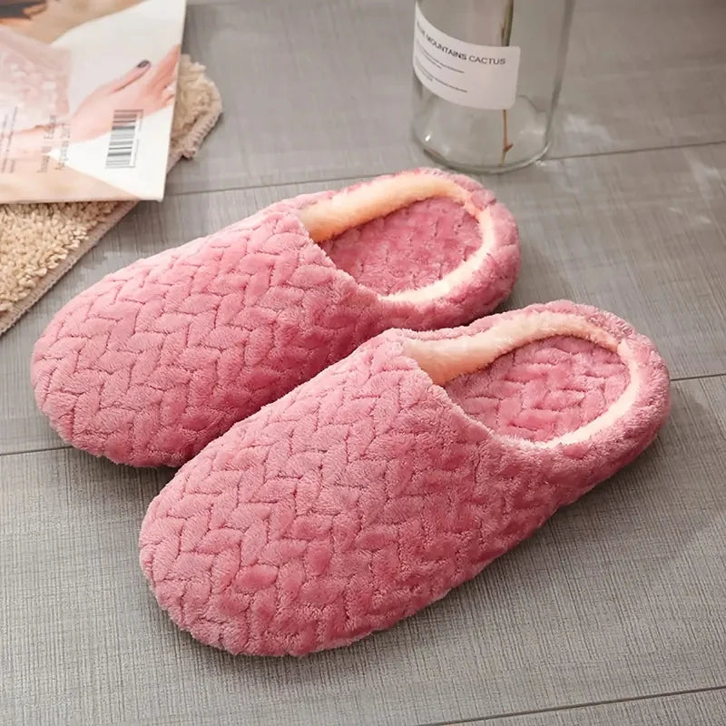 Unisex Fluffy Anti Slip Indoor Winter Slippers