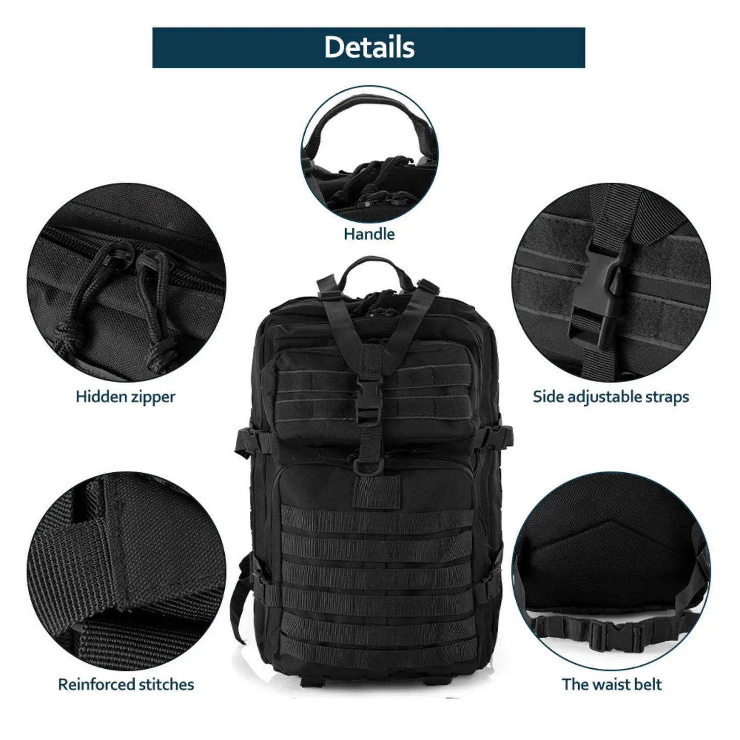 25L or 50L Waterproof Tactical Hiking Backpack