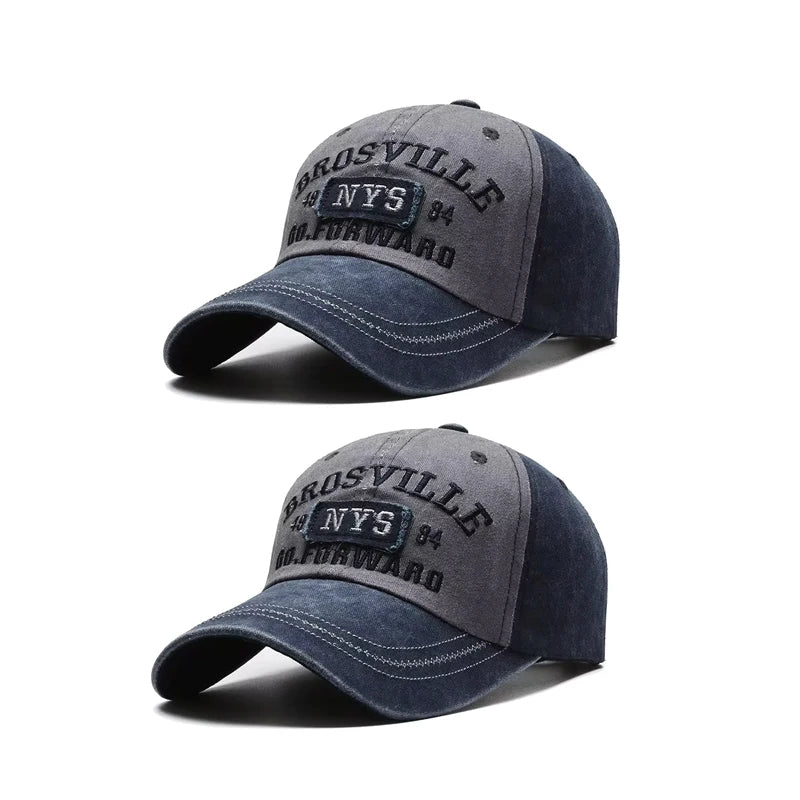 Men's Washed Embroidered Curved Brim Baseball Cap