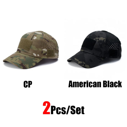 1 or 2 Pack Men's Camouflage Outdoor Baseball Caps