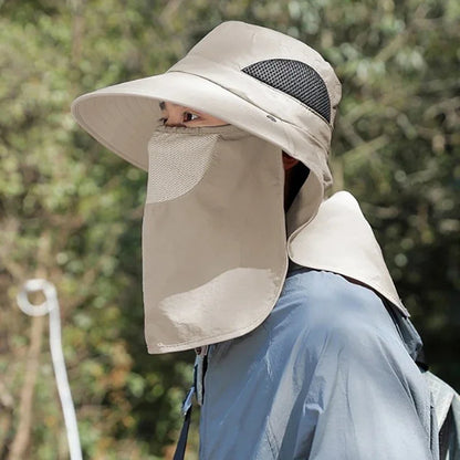 Unisex UV Protection Fishing Sun Hat with Neck Flap