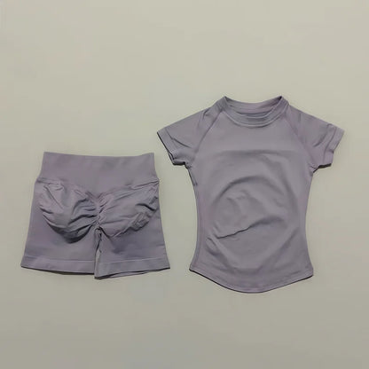 2 Piece Seamless Yoga Top and Shorts Set