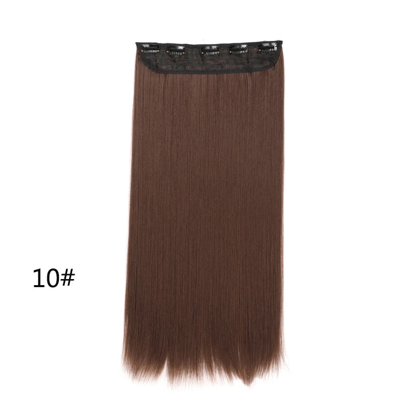 Women's 24 Inch 5 Clip Straight Synthetic Hair Extension