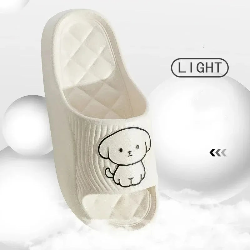 Cute Couple EVA Pillow Slippers Soft Sole Non Slip Bathroom Shoes