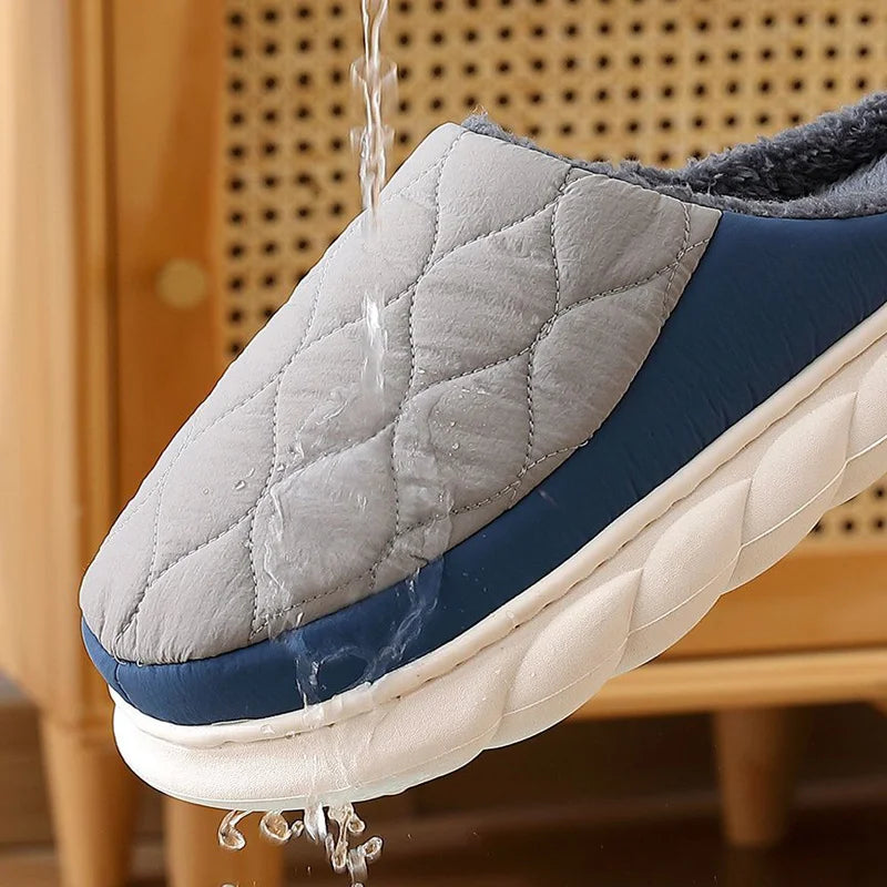Men’s Waterproof Fur Lined Winter Slippers Size 48–49