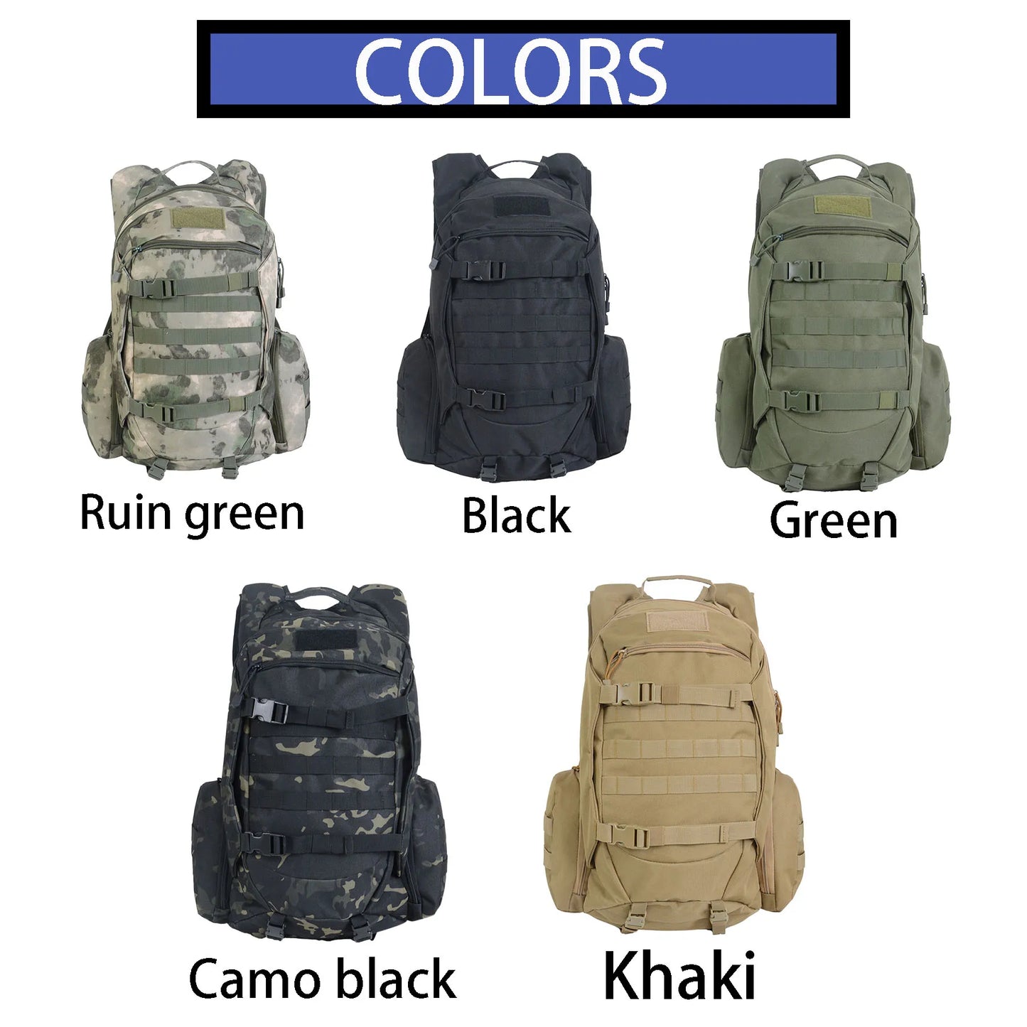 45L Waterproof Tactical Hiking and Fishing Backpack